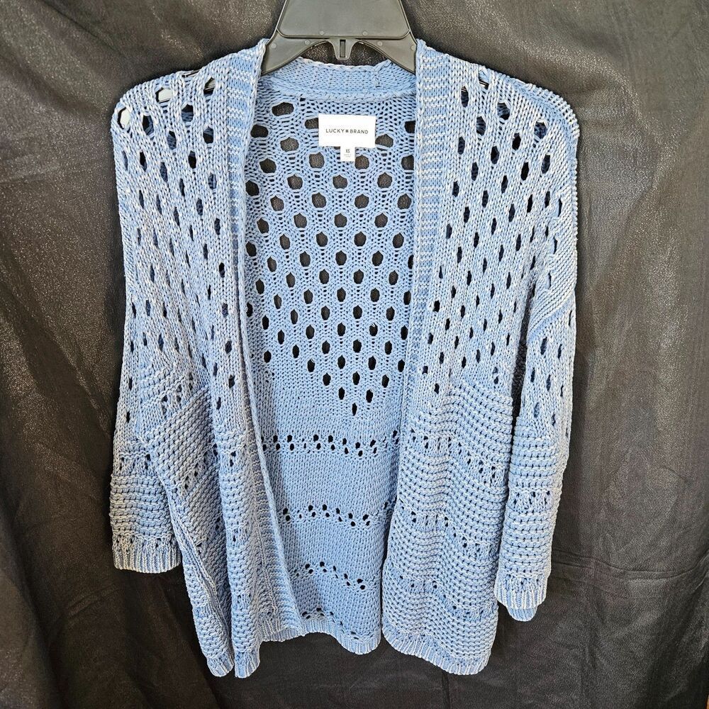 LUCKY BRAND Open Knit, Open Front Cardigan Size Fits Medium